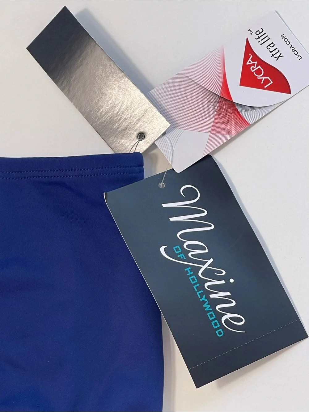 Maxine of Hollywood Women’s Blue High Waist Swim Bottoms Size 10 NWT